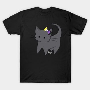 Nonbinary Pride Russian Blue Kitty T-Shirt